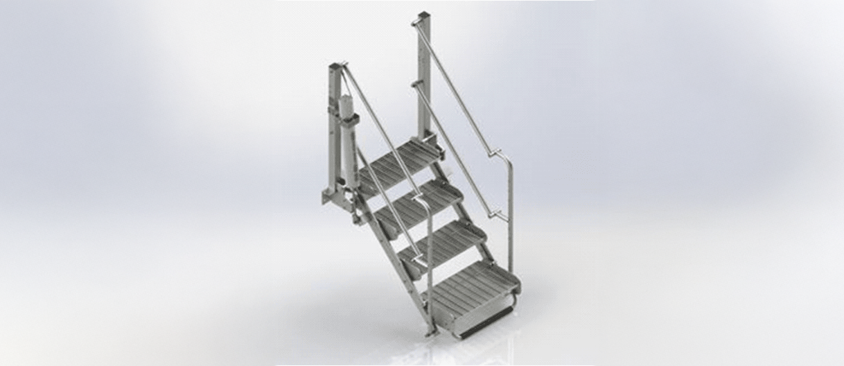 Folding Stairs for Trucks by Silea, designed for safe and ergonomic access to tank trucks and other elevated platforms