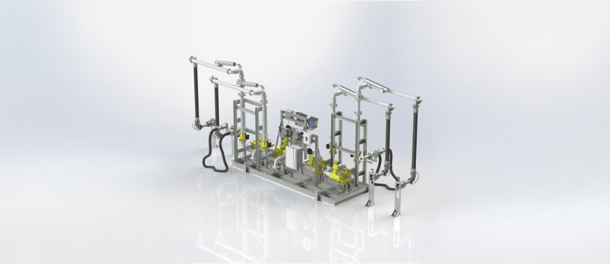 Metering Skid by Silea, a complete modular system designed for accurate measurement and transfer of liquids, commonly used in loading and unloading operations